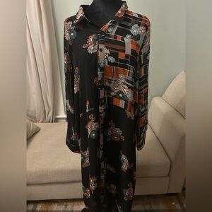 ModCloth maxi button down retro dress with lining size xl-nwot